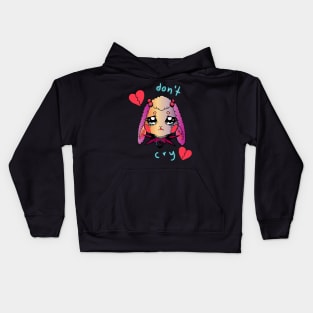 dont cry cute gothic bunny Kids Hoodie